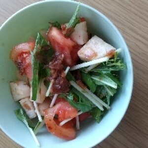 長芋とトマトと水菜のサラダ